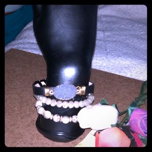 Druzy layered bracelet